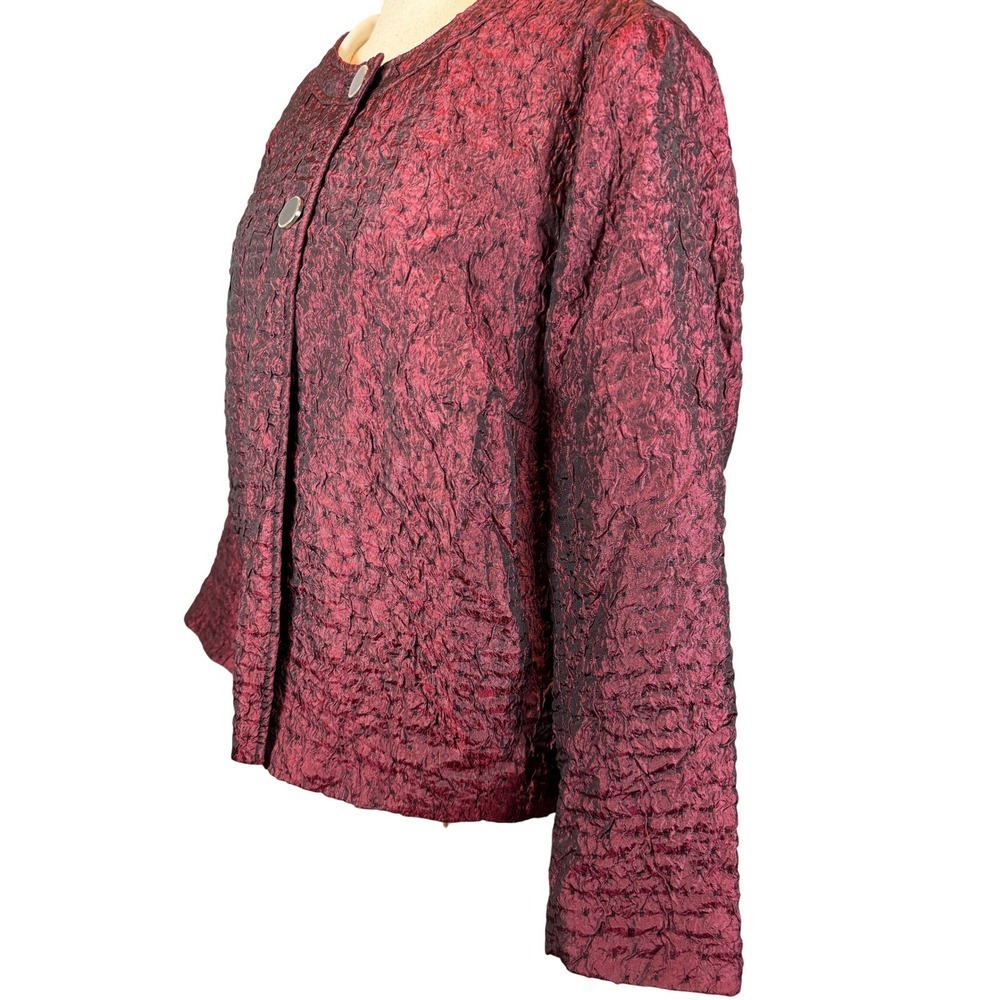 Whimsigoth Textured Blazer 2X Notations Women Crinkled Satin Dark Academia - Picture 4 of 9